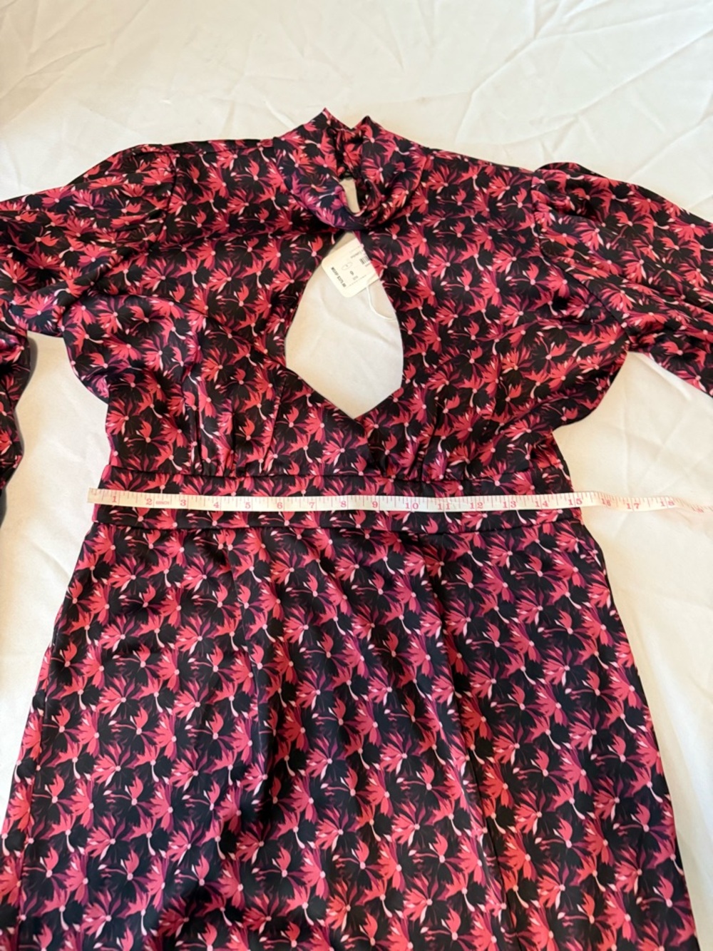 Ronny Kobo Collection Pink and Black High-Neck Keyhole Mini Dress - Picture 11 of 11
